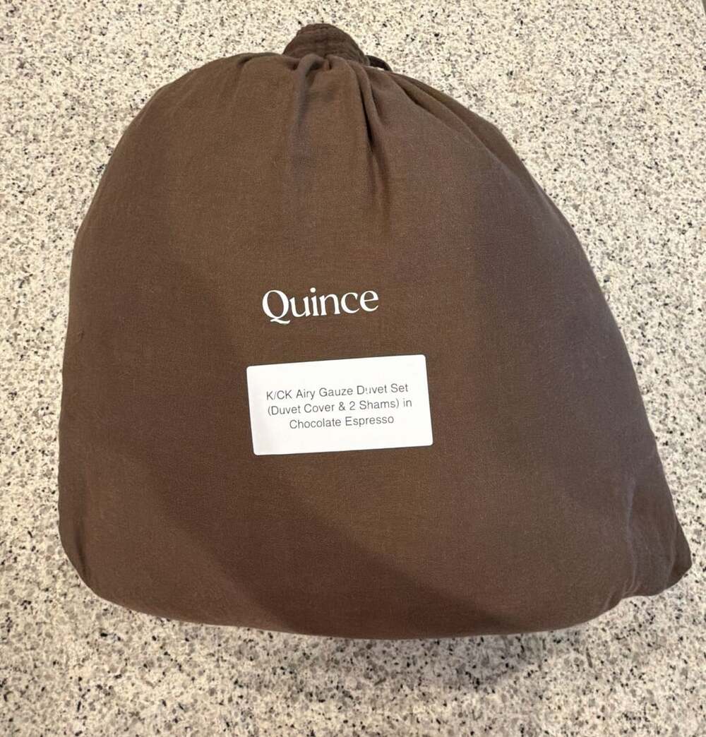 Quince Airy Gauze Duvet Set King/Cal King Chocolate Espresso